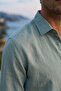 Men's 100% Cotton Premium Modal Fabric Breathable Comfortable Long Sleeve Shirt - Khaki - 3