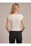 Draped Boat Neck Sleeveless Women's Blouse - 2