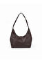 Lunera Vintage Double Zipper Hand and Shoulder Bag Brown - 5