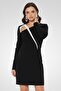 Women Textured Midi Dress, Black - 4