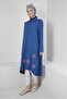 FLOWER PATTERNED SHIRT COLLAR LONG TUNIC 43790 - 2