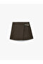 Regular Waist Belt Detailed Regular Fit Mini Short Skirt - 3