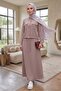 Flap Pocket Buttoned Two-Piece Set 1696 - Stone - 2