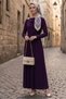 Shawl Tie-Detail Dress 1691 - Plum - 2