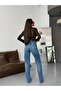 Women's High Waist Wide Leg Jean Pants - 100% Cotton Denim - 5