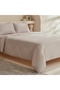 White Collection Vinas 80 Tel 100% Cotton Double Satin Piping Duvet Cover Set Light - 2