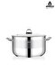 Saphire Stainless Steel 34 cm Deep Pot with Glass Lid