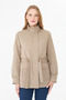 Women's Coat High Collar Comfortable Fit Medium Length Trench Coat (Large Size)