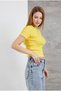 Crew Neck Short Sleeve Ribbed Lycra Bady Blouse T-Shirt - 3