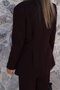 Plum Pleated Detailed Double Button Blazer Suit - 6