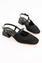 Mesh Women's Knitted and Mesh Detailed Strappy Open-Back Low Heel Shoes