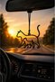 Metal ✨   Kitten Cat Lineart ✨ Rearview Mirror Ornament Metal Car Hanger with Motif Auto Accessory Car Ornament Auto Accessory Car Ornament Car Ornament Metal Gift Item Auto Accessory Metal Pendant Can Be Hanged - 5