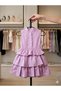 Girl's Casual Layered Dress - 3