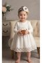 White Lace Baby Girl Dress with Floral Detail