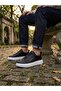 Ba0307 Thick High Sole Double Tape Black White Men's Shoes - 3