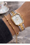 Women's Metal Cord Gold Rectangular Dial Wristwatch