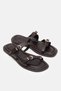 Liora Matte Skin Double Tape Belt Detailed Flat Sole Women's Bitter Brown Slippers