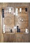 Mini Backgammon Travel Backgammon Pocket Backgammon 24x24 مع حقيبة جلدية مخصصة S - 3