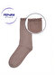 Seamless Women's Derby Milk Brown Ruffled Cotton Socks - 2