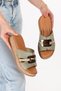 Women's Genuine Leather Comfortable Daily Slippers Iz.5711 Khaki Suede - 2