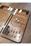 Mini Backgammon Travel Backgammon Pocket Backgammon 24x24 مع حقيبة جلدية مخصصة S - 2