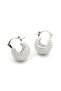 Stone Ball Earrings - Silver - 2