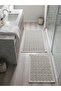 Natural Cotton Rug Washable Bath Mat Carpet 2-Piece Toilet Set 60X100-50X60Cm Gray - 3