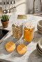 Square Glass Spice Jar Set - Set of 4 Salt and Spice Jars with Bamboo Lids and Stands, with Label Gift - 5
