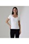 Mercerized Square Neck Slit Ribbed Short Sleeve Blouse - 5