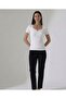Mercerized Square Neck Slit Ribbed Short Sleeve Blouse - 7