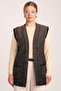 Women's Brown Pocketed Sleeveless Knitted Knitted Vest