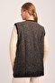 Women's Brown Pocketed Sleeveless Knitted Knitted Vest - 4