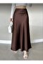 Women's Elegant Shiny Satin Elastic-Waist Flared Maxi Skirt - 3