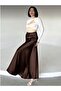 Women's Elegant Shiny Satin Elastic-Waist Flared Maxi Skirt - 4