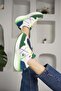 10044 White Green Memory Foam Women's Sneakers - 3