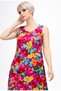 Multi-Colored Patterned Woven Viscose Fabric Strap Casual Dress - 3