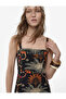 Floral Ethnic Patterned Black Women's Dress 6Sak80102Ew - 4