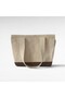 Plusglow Design Series – Brown Premium Canvas Bag - Tote Bag |   9 Pockets - Zippered (40X26X12 cm) - 4