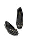 Ll2702 large size textile and leather material buckle detail beige flat shoe - 5