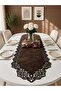 Dark Brown (Venge) Suede Fabric Runner 40X140 cm Table Length - Modern Design