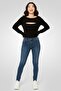 Women Textured Long Sleeve Bodysuit, Black - 2