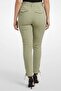 Women Regular Fit Plain Belted Straight Leg Pants, Green - 2