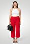 Women Regular Fit Solid Straight Leg Pants, Red - 5