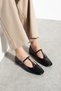 Fisher Black Buckle Detailed Women's Shoes