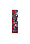 Red Paisley Patterned Fabric Bracelet - Silver Color Ring