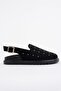 Lillow Suede Leather Gold Studded Adjustable Buckle Daily Comfortable Closed-Front Women's Sandals