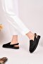 Lillow Suede Leather Gold Studded Adjustable Buckle Daily Comfortable Closed-Front Women's Sandals - 5