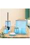 6-Piece Bathroom Accessories Set,Blue,Durable Plastic,with Trash Can & Soap Dispenser - 2