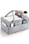 Baby Diaper Caddy Organizer with Compartments,Foldable Felt,Grey - 7