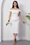 Strapless Layered Atlas Dress with Roses on the Collar Bal180 - 4